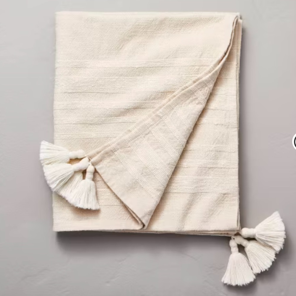 New Hearth & Hand with Magnolia tassel throw blanket